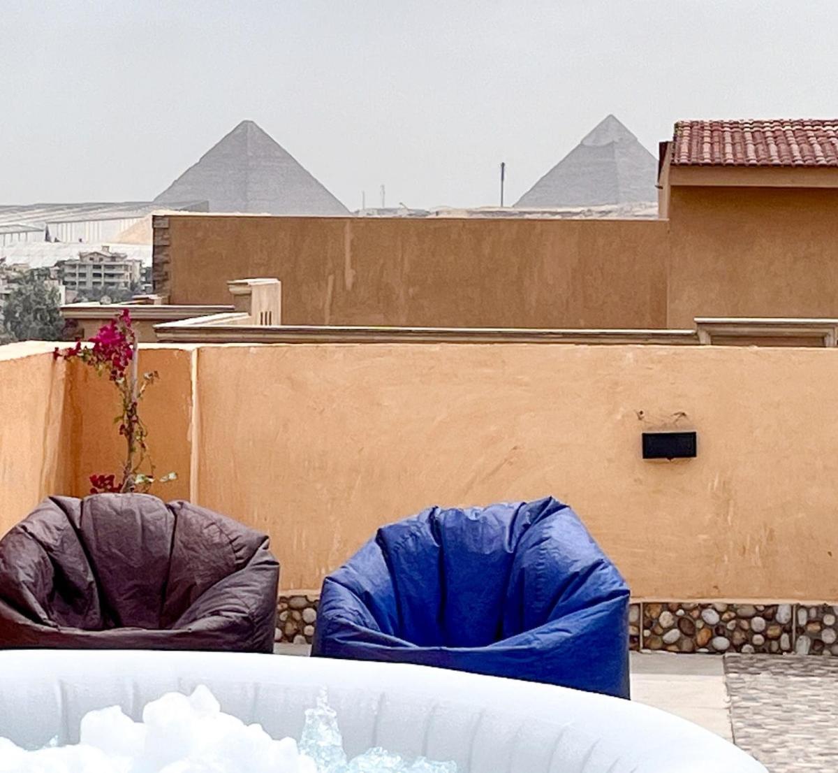 Boho Getaway With Pyramids View & Jacuzzi Daire Giza Dış mekan fotoğraf